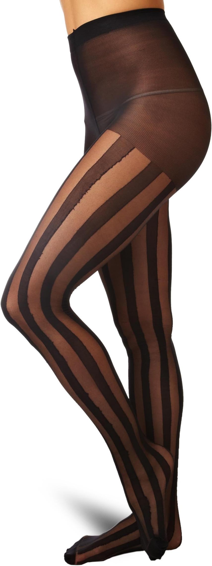 Pamela Mann Solid Sheer Stripe Womens Tights Black