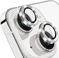 Vista 14 de Compatible con iPhone 14 y 14 Plus, protector de lente de cámara antiarañazos, protector de pantalla de vidrio templado 9H, anillo de cámara a Negro