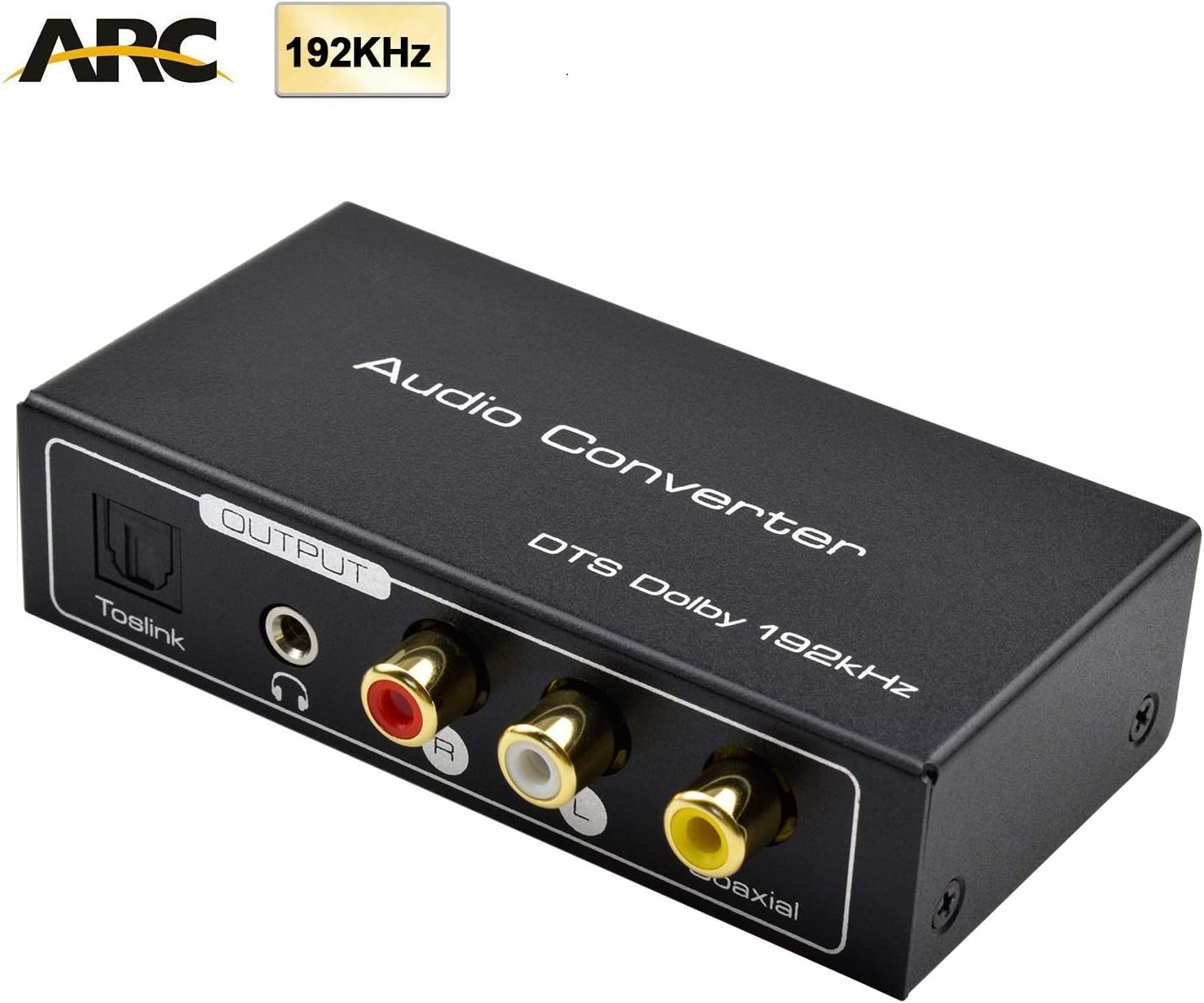 AMANKA HDMI Audio Extractor 192KHz DAC Converter ARC Audio Extractor Support Digital HDMI Audio to Analog Stereo Audio RCA L/R Coaxial SPDIF and 3.5mm Jack ARC Audio Adapter for TV Projector