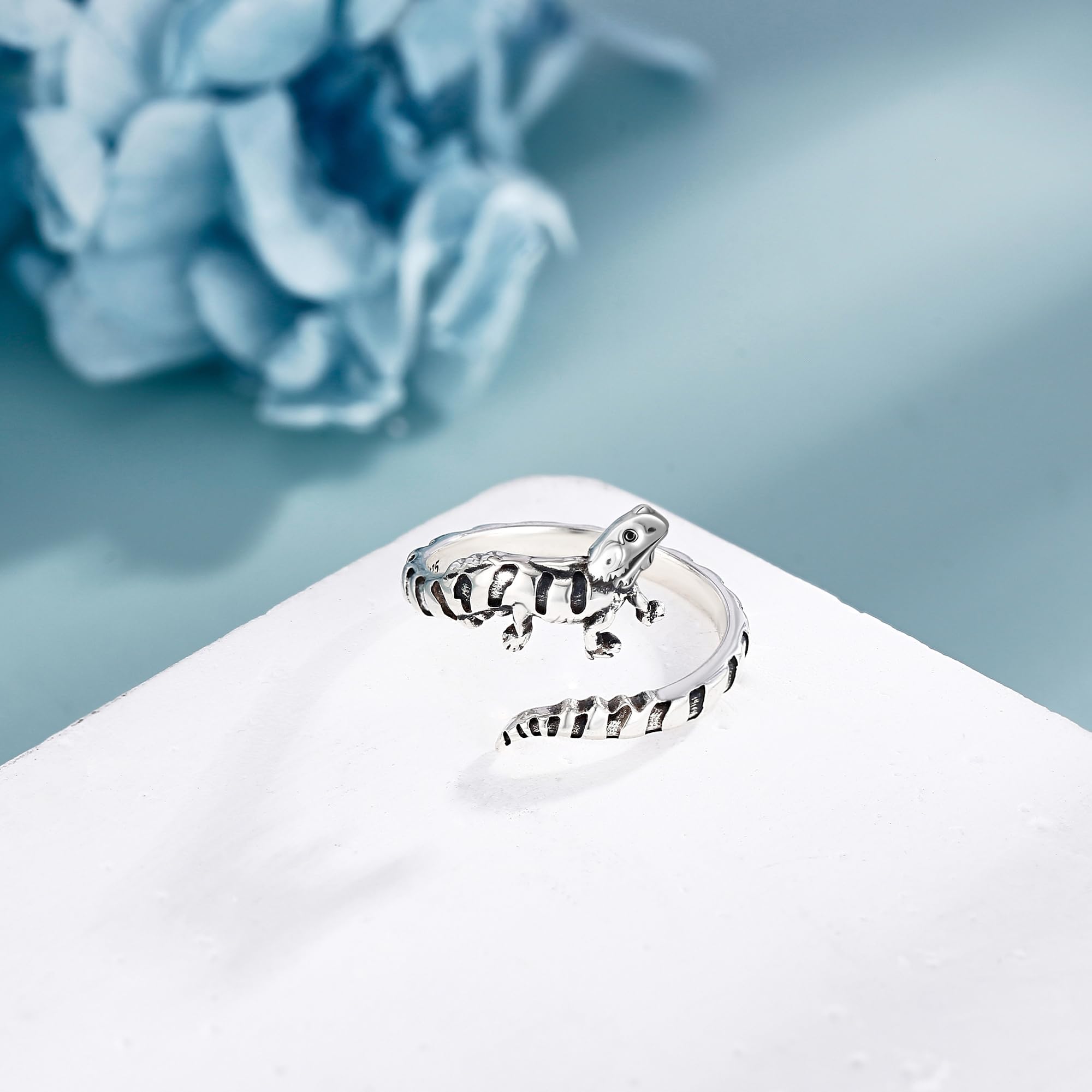 Bague dragon de barbe en argent sterling 925 réglable - Cadeau pour femme, Argent sterling