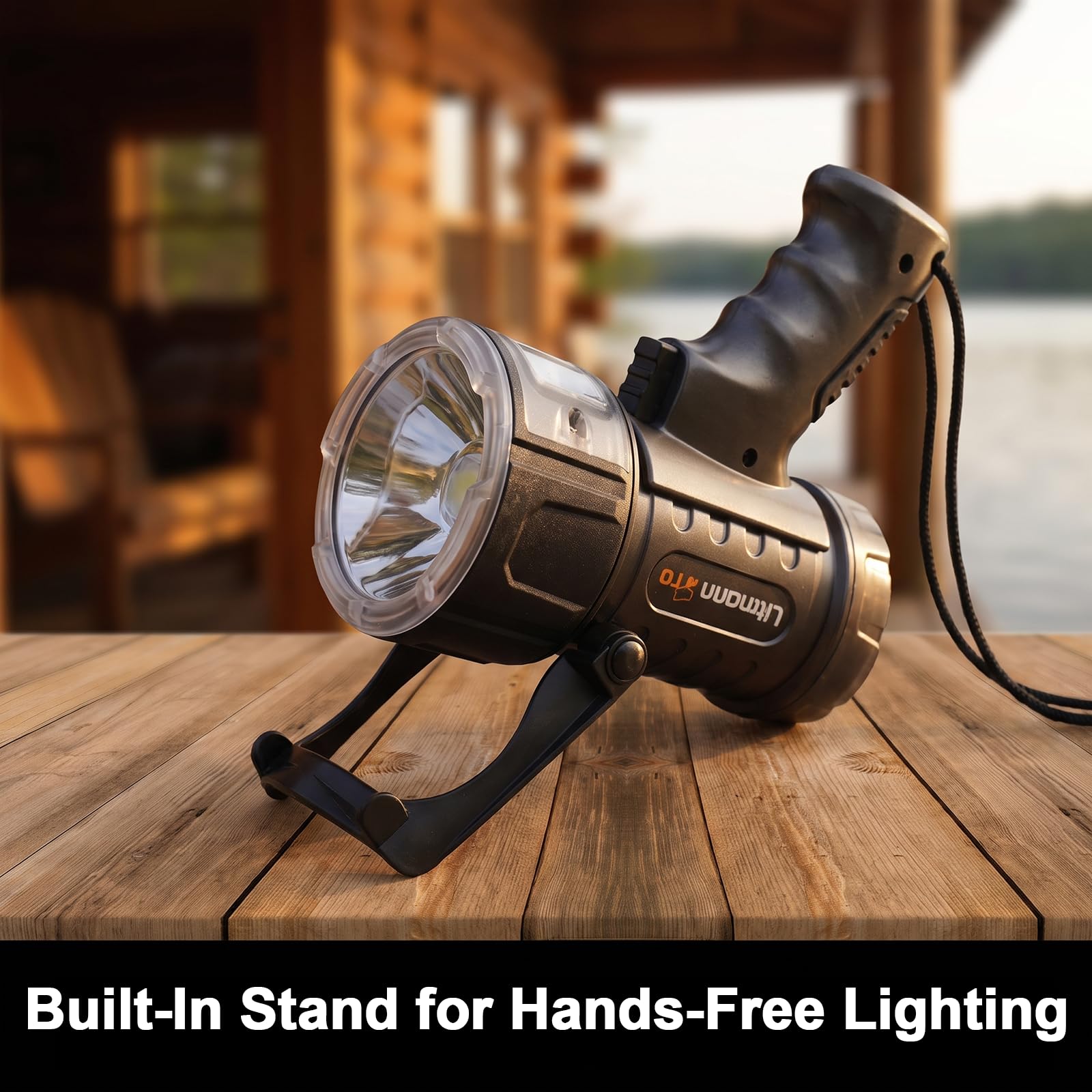 Litmann Pro 2000 Lumen Rechargeable Handheld Spotlight with Floodlight