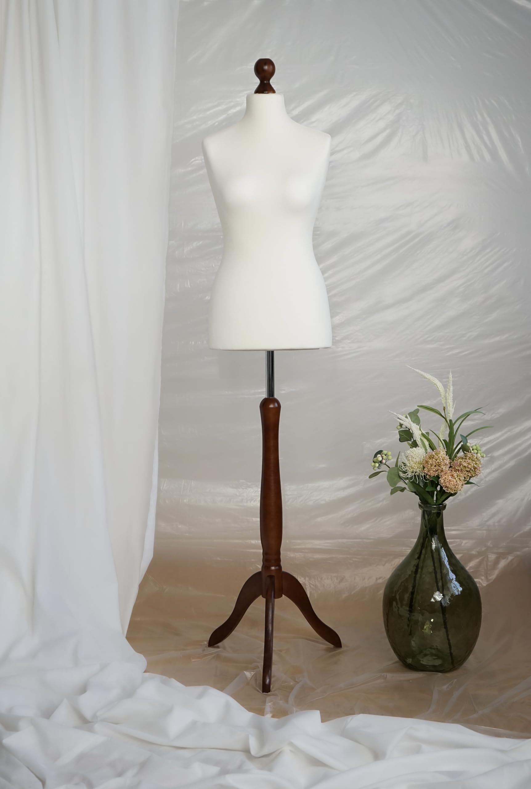 AILANT Manichino donna sartoriale dark wood stand (cream, 38/40 XS)