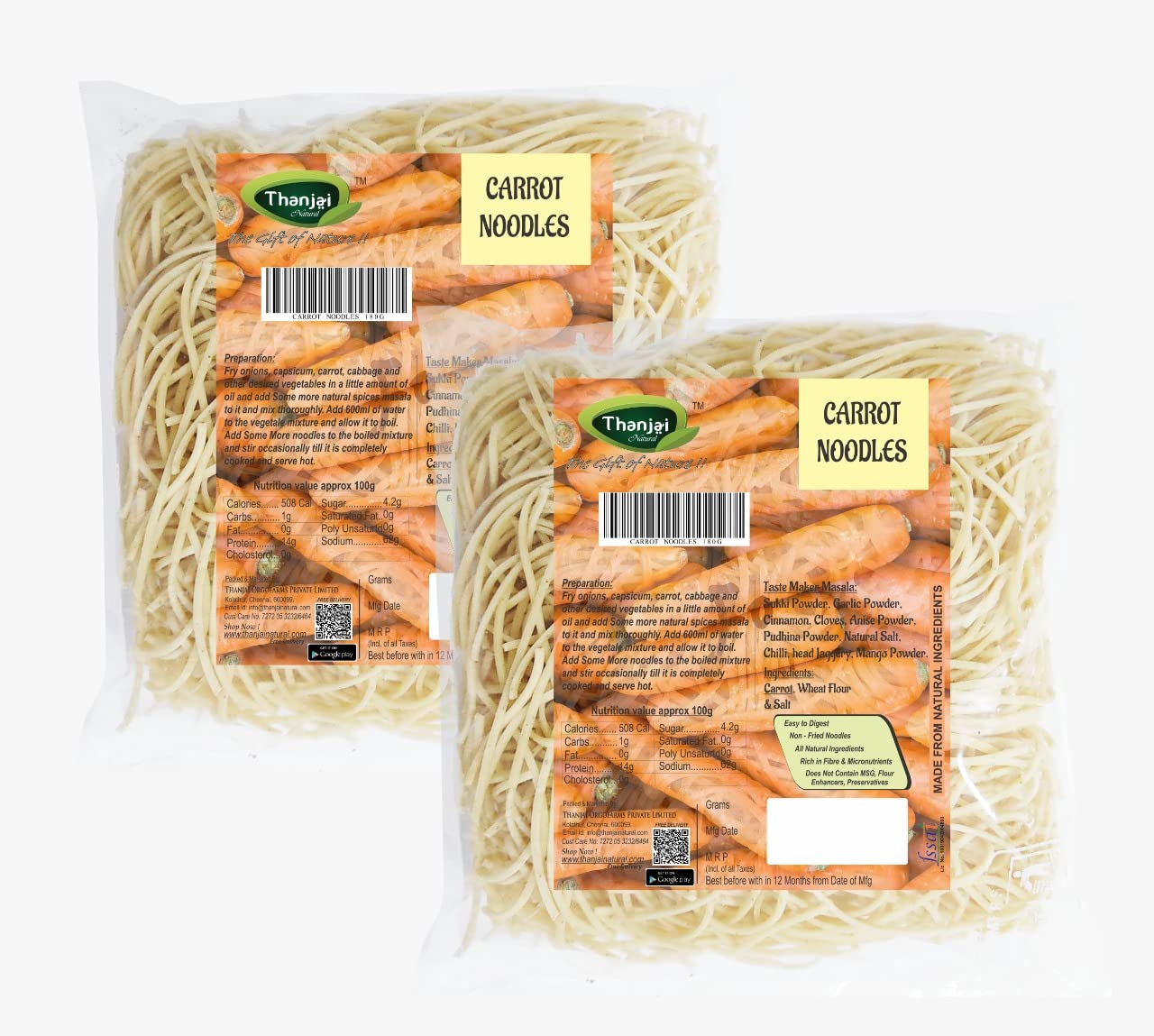 See full amazon price history chart for Thanjai Natural Carrot Noodles 180 Grams X 2 (360 Grams) of Homemade Natural Noodles (No Preservatives, No Chemicals, No Artificial Extract) Thanjai Natural Carrot Noodles 180 Grams X 2 (360 Grams) of Homemade Natural Noodles (No Preservatives, No Chemicals, No Artificial Extract) (B09Q86QWDX) Amazon Price History, Amazon Price Tracker