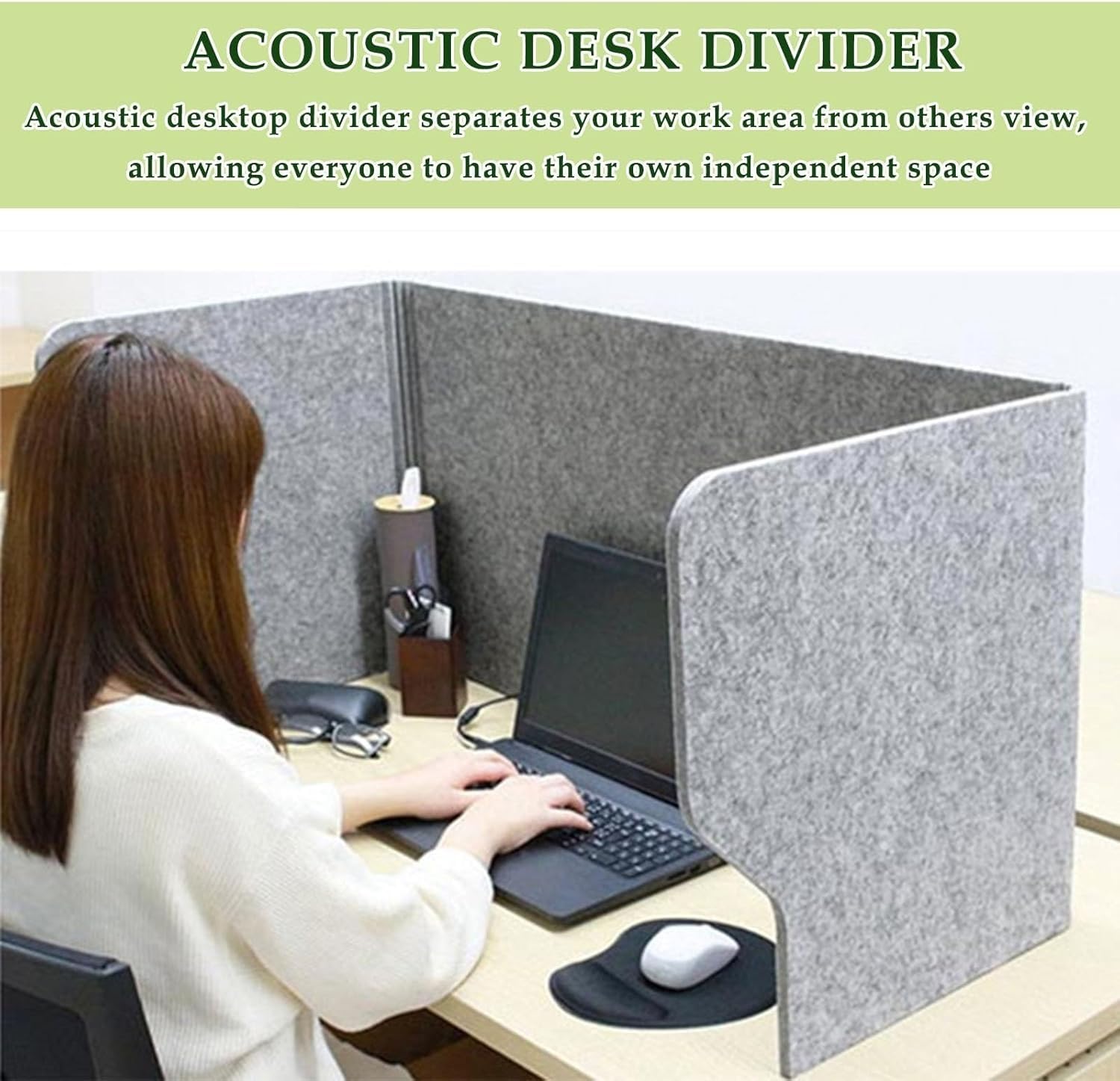 Acoustic Desk Divider, 60~120cm Stand Up Freestanding Felt Privacy Panel, Sound Proof Dividers, U-Shaped Desktop Separator, For Classroom Home Office Schools Workstations(Light brown,120cm)
