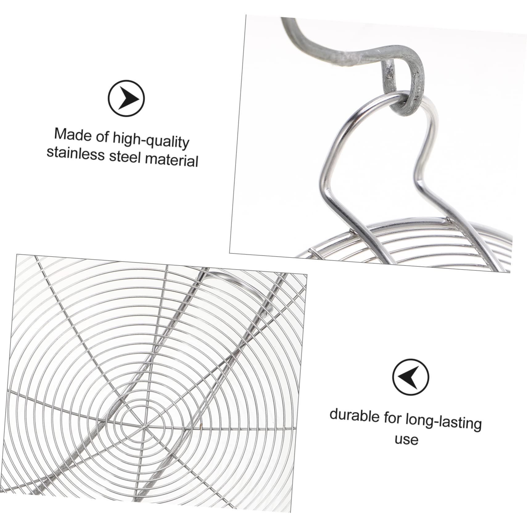 GRIRIW Stainless Steel Food Strainer Skimmer Colander for Kitchen Use for Filtering Juices Noodles and Flour Lightweight Design with Convenient Hanging