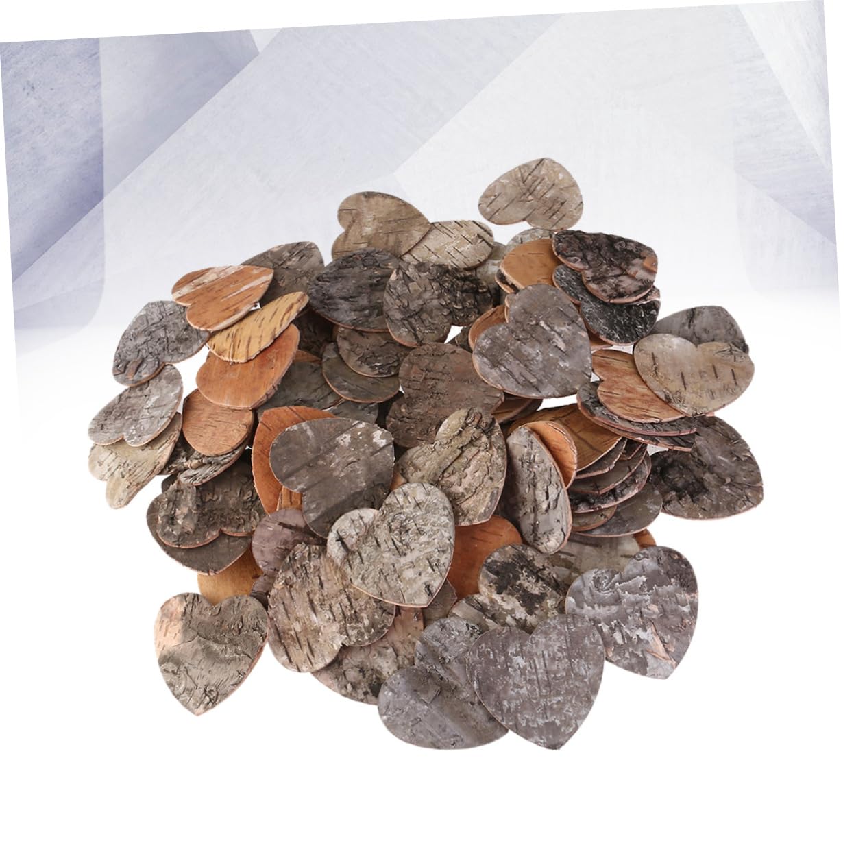 CORHAD Wedding Decor 160pcs Birch Bark Heart Shaped Wood Chips Rustic Table Sign DIY