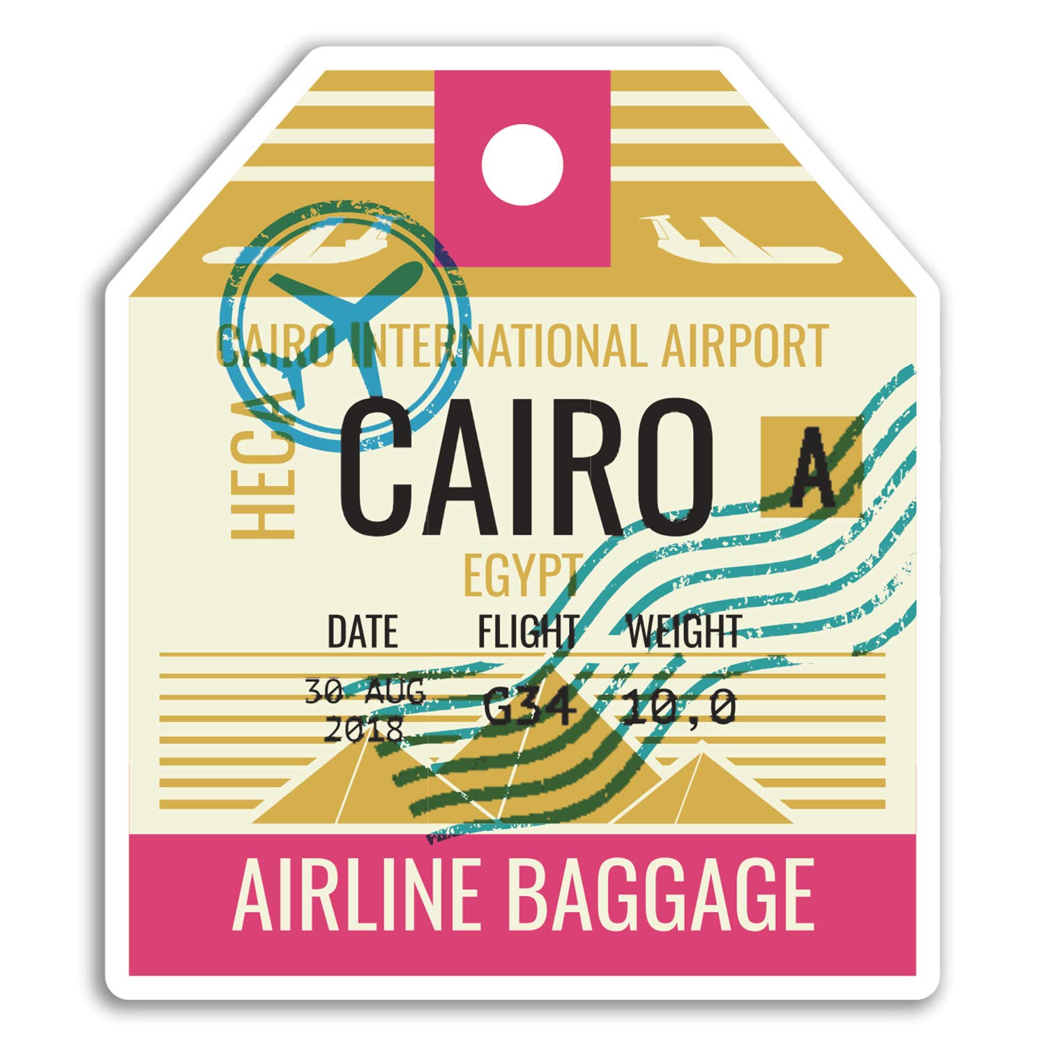 2 x 10cm Cairo Egypt Vinyl Stickers - Travel Sticker Laptop Luggage #18447 (10cm Tall)