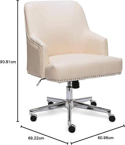 Miniatura 15 de Serta Style Leighton Silla de oficina en casa, tela de sarga rosa fiesta, 27.25 pulgadas de profundidad x 24 pulgadas de ancho x 38.75 pulgadas de