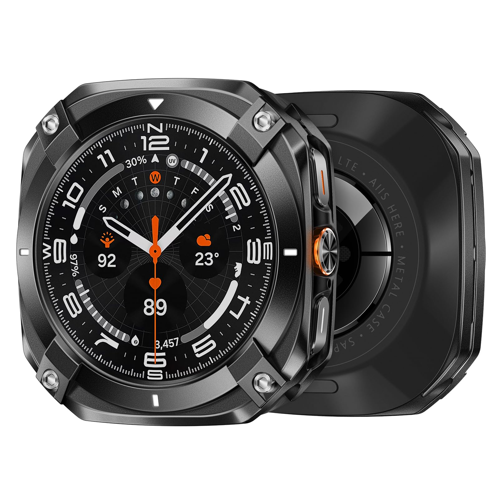 Suitisbest Metal Case for Samsung Galaxy Watch Ultra (2025/2024), Rugged Stainless Steel Protective Bezel with Back Cover, Bumper Cover for Samsung