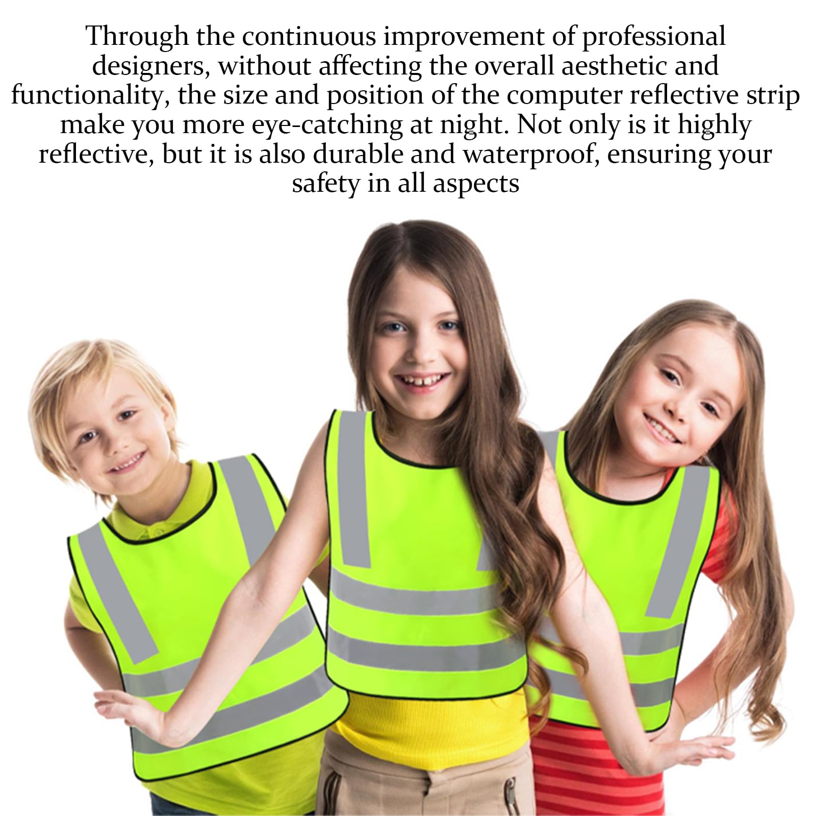 8 Pièces Gilet de Sécurité pour Enfants, 360° Visibilité à Gilet Réfléchissante pour 3-12 Ans Enfants, Gilet Jaune Réfléchissant Oui Nuit Marche Idéale pour Garçons et Filles (Taille Universelle)