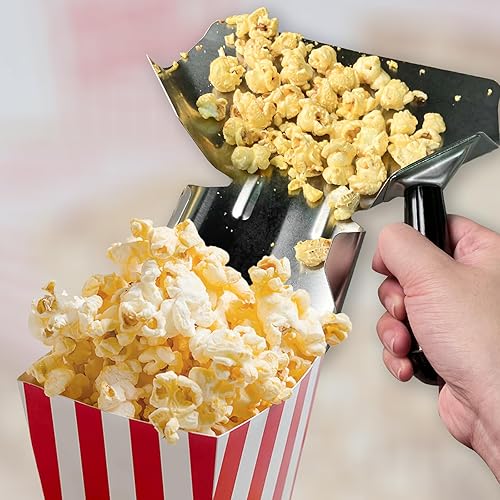 Miniatura 6 de Cuchara de palomitas de maíz de acero inoxidable, herramienta de llenado rápido para bolsas y cajas de alimentos, cuchara multiusos para patatas