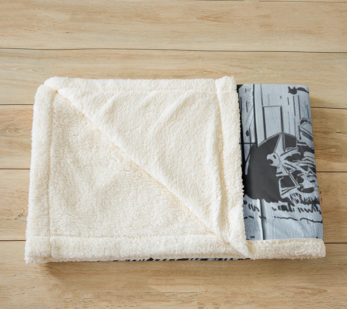 Farmhouse Windmill Throws Blanket,Rustic Farm Wooden Barn Door Tractor Sherpa Blanket for Girls Teens, Chicken Milk Cow Animals Hand Sketch Microfiber Fleece Blanket Room Decor, Throw (50 x 60 Inch) - Image 3