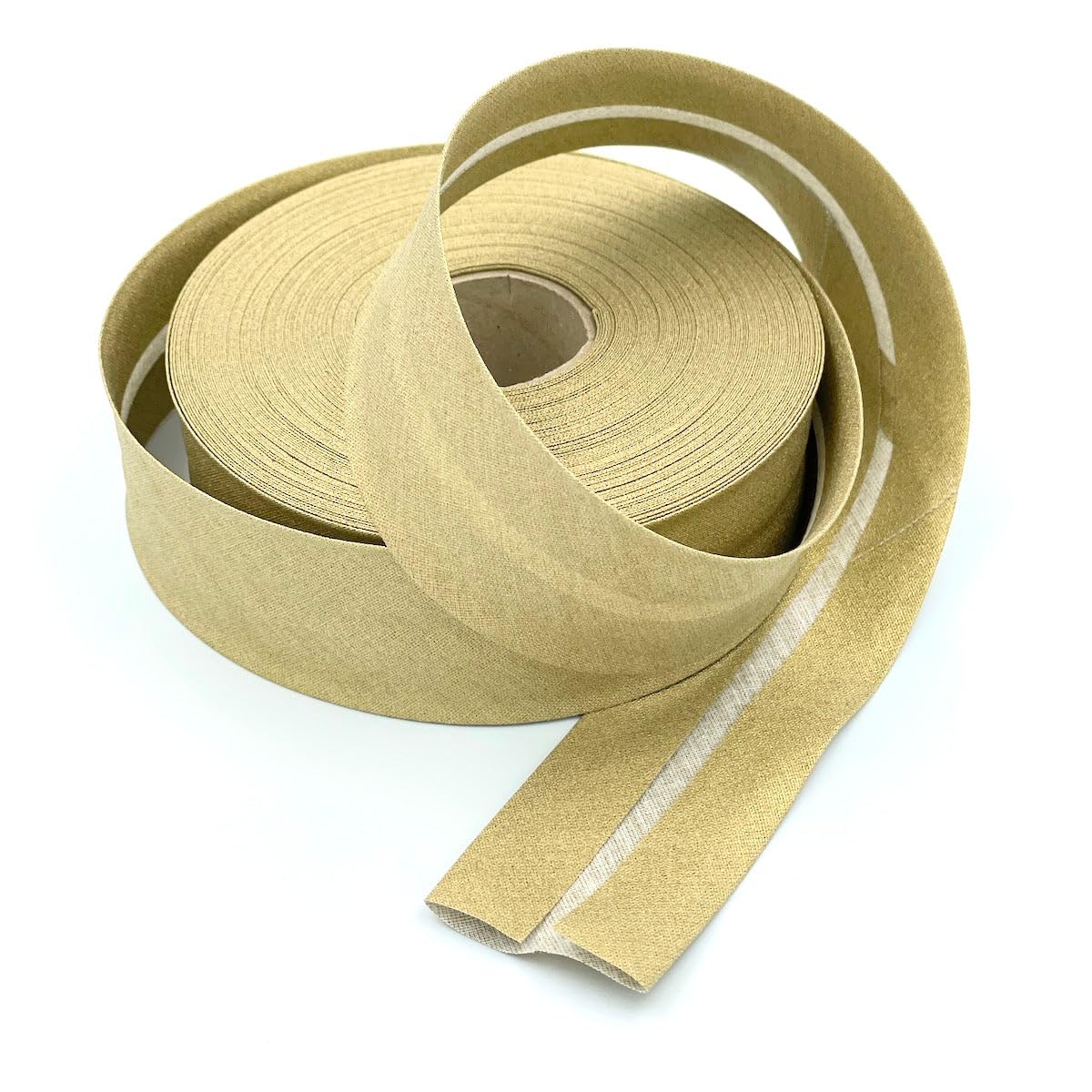 Craft Cult 40mm Wide Plain Bias Binding Tape - 25 Metre Roll (127 - Metallic Gold)