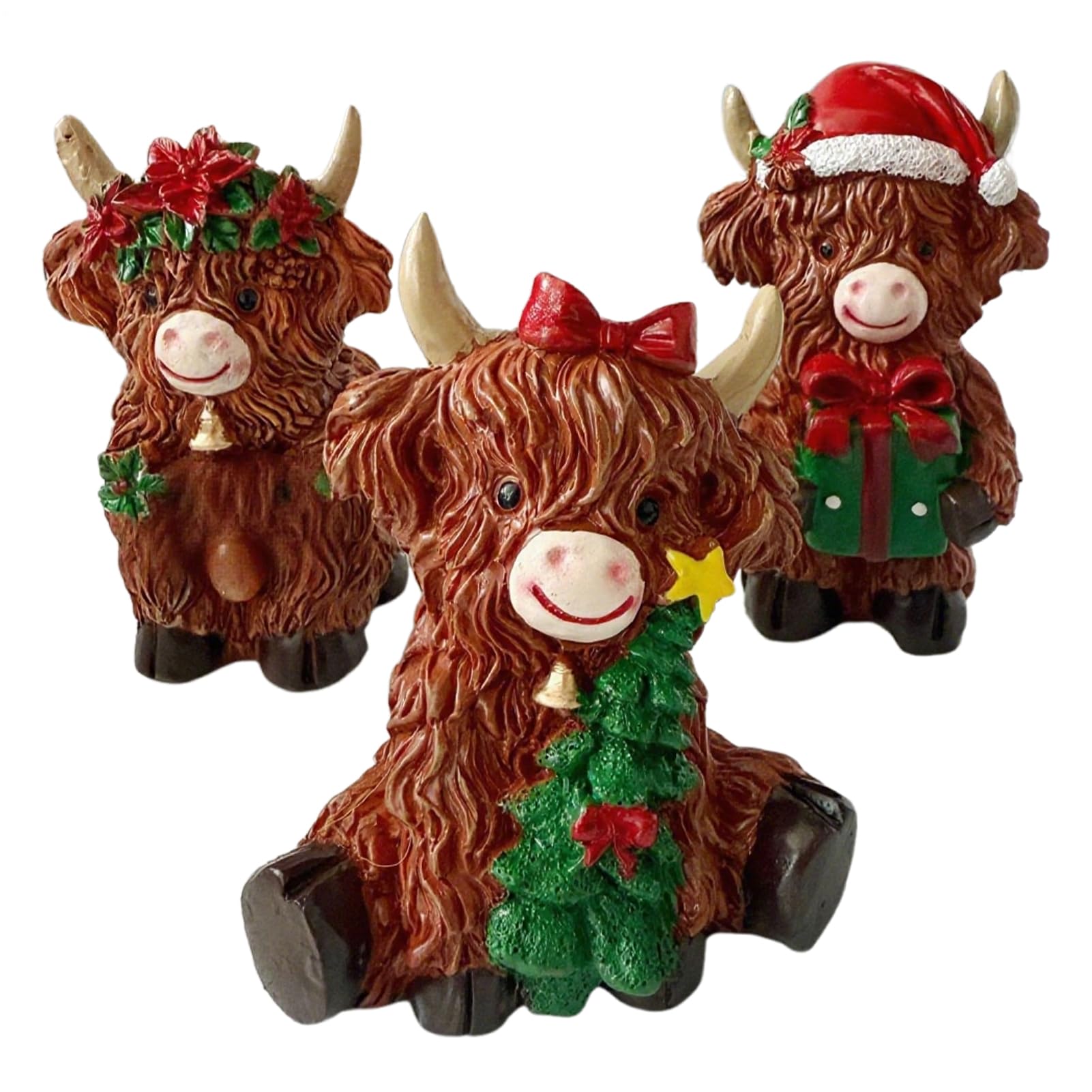 Figurine de vache Highland pour décorer la table du salon ou le bureau