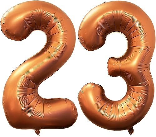 Globos naranjas con el número 23 de 40 pulgadas, globos gigantes de helio de aluminio de color naranja 23 y 32 números para fiesta de cumpleaños de