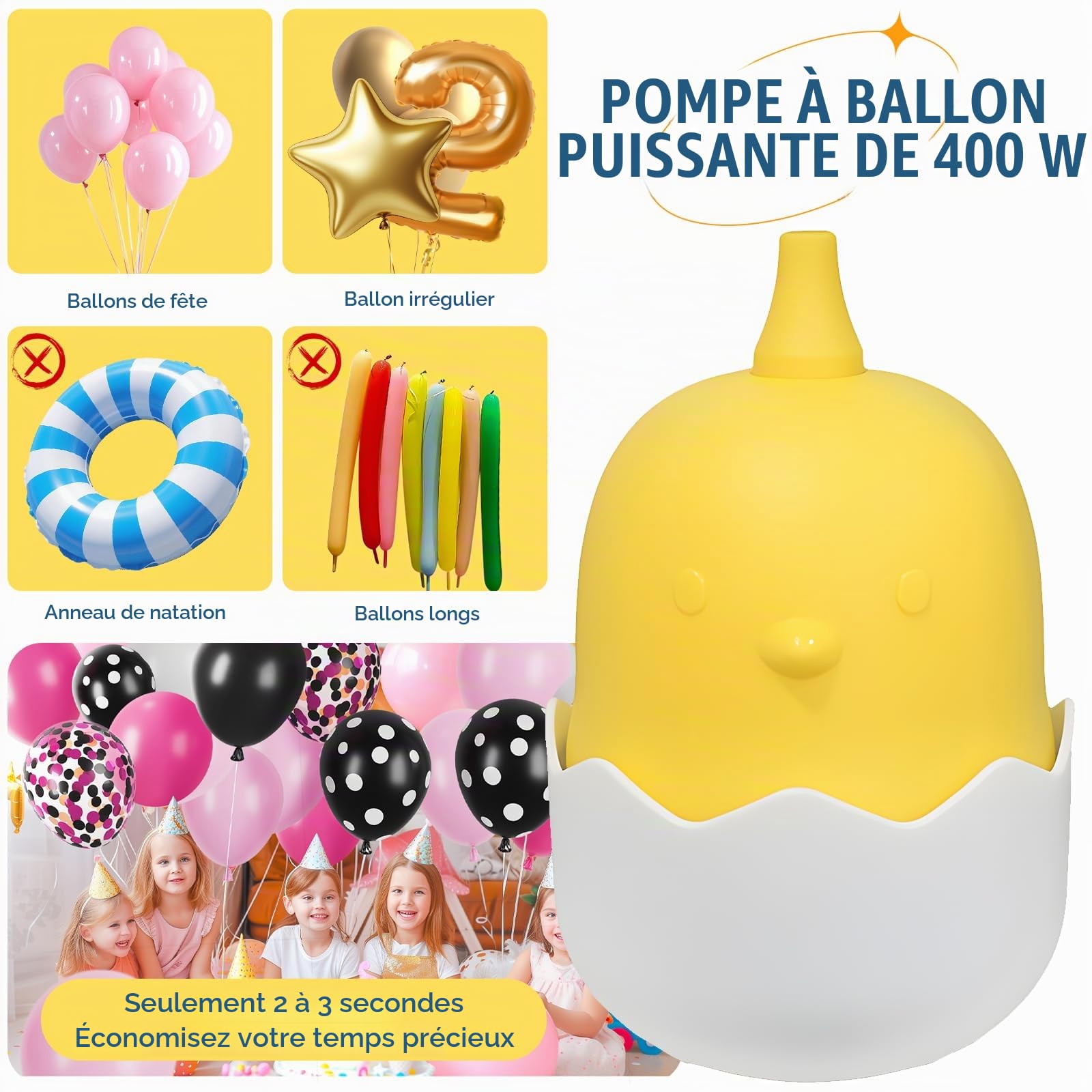 OBEST Pompe électrique Gonflable pour la Maison, électrique Pour Ballons | Electrique 400W,Pompe à Ballons pour Les Ballons de Mariage,Gonfleur Ballon Baudruche,Anniversaire et Fête