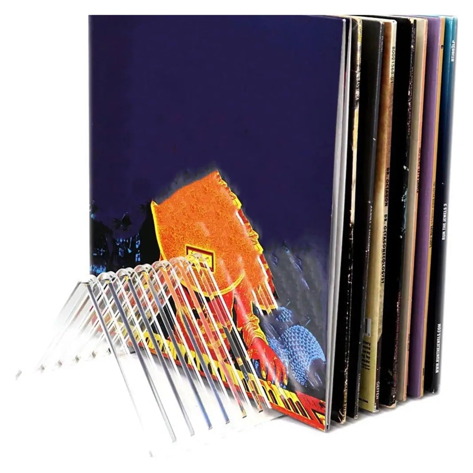 Porta Vinili Scaffale portaoggetti da Tavolo Fermalibri Ufficio Porta Dischi in Vinile Ganizer for riviste CD Triangolo
