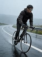 Vista 3 de Chaqueta impermeable para hombre, rompevientos, impermeable, para ciclismo, correr, senderismo, con capucha, ligera, plegable