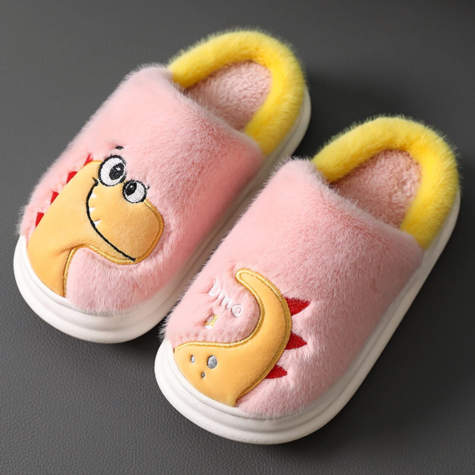 Fashion Autumn And Winter Boys And Girls Slippers Flat Bottom Thick Bottom Soft Comfortable Toddlers Non Slip Slippers (Red, 7 Toddler)