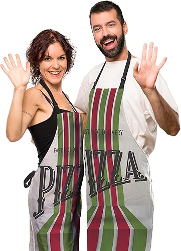 Miniatura 5 de Lindo delantal de cocina para hombres, delantales de pizza retro para mujeres, para cocina, restaurante, barbacoa, pintura, manualidades,