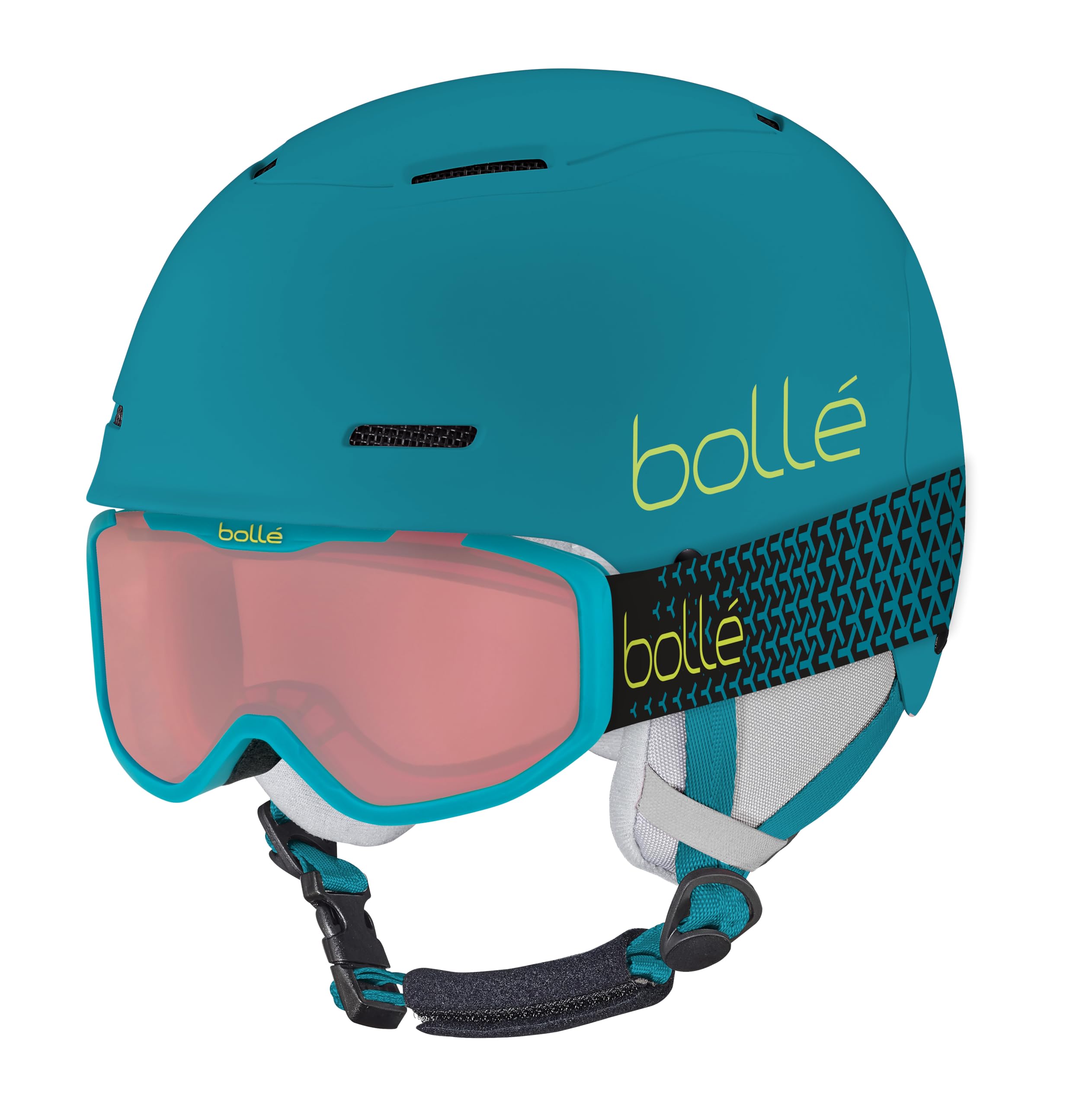 bollé - COMBO | Ski Helmet and Goggles | B-FUN JR ROCKET, Blue & Yellow Matte, Vermillon Cat 2, Extra Small, Snow Helmets, Unisex, Children