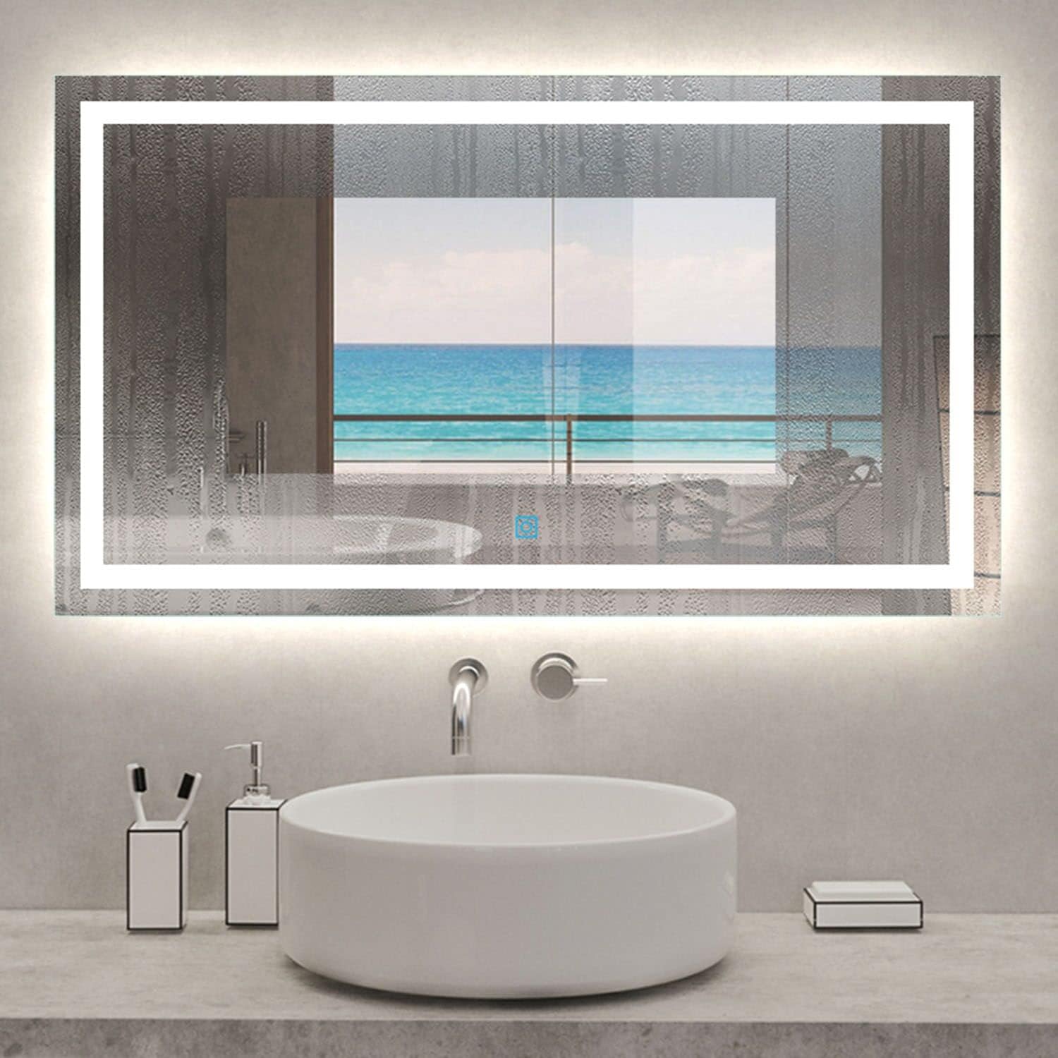 Xinyang 800x600 Bathroom Mirrors with LED Lights,Demister Pad,Dual