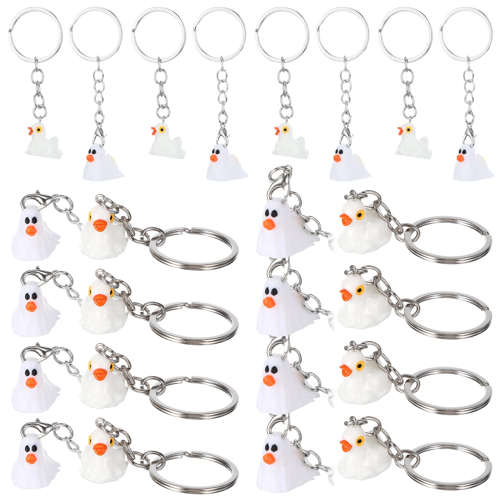 Kenning 12 Pcs Halloween Ghost Duck Keychain, Halloween Party Favors Gifts