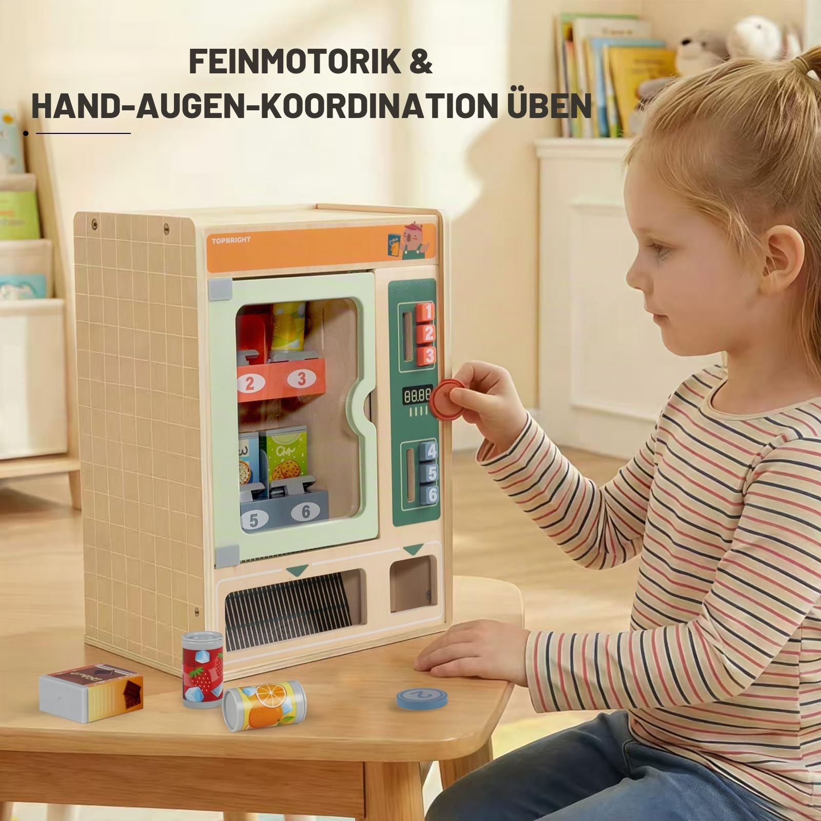 TOP BRIGHT Verkaufsautomat ab 3 Jahre, Spielautomat Kinder Küchenset