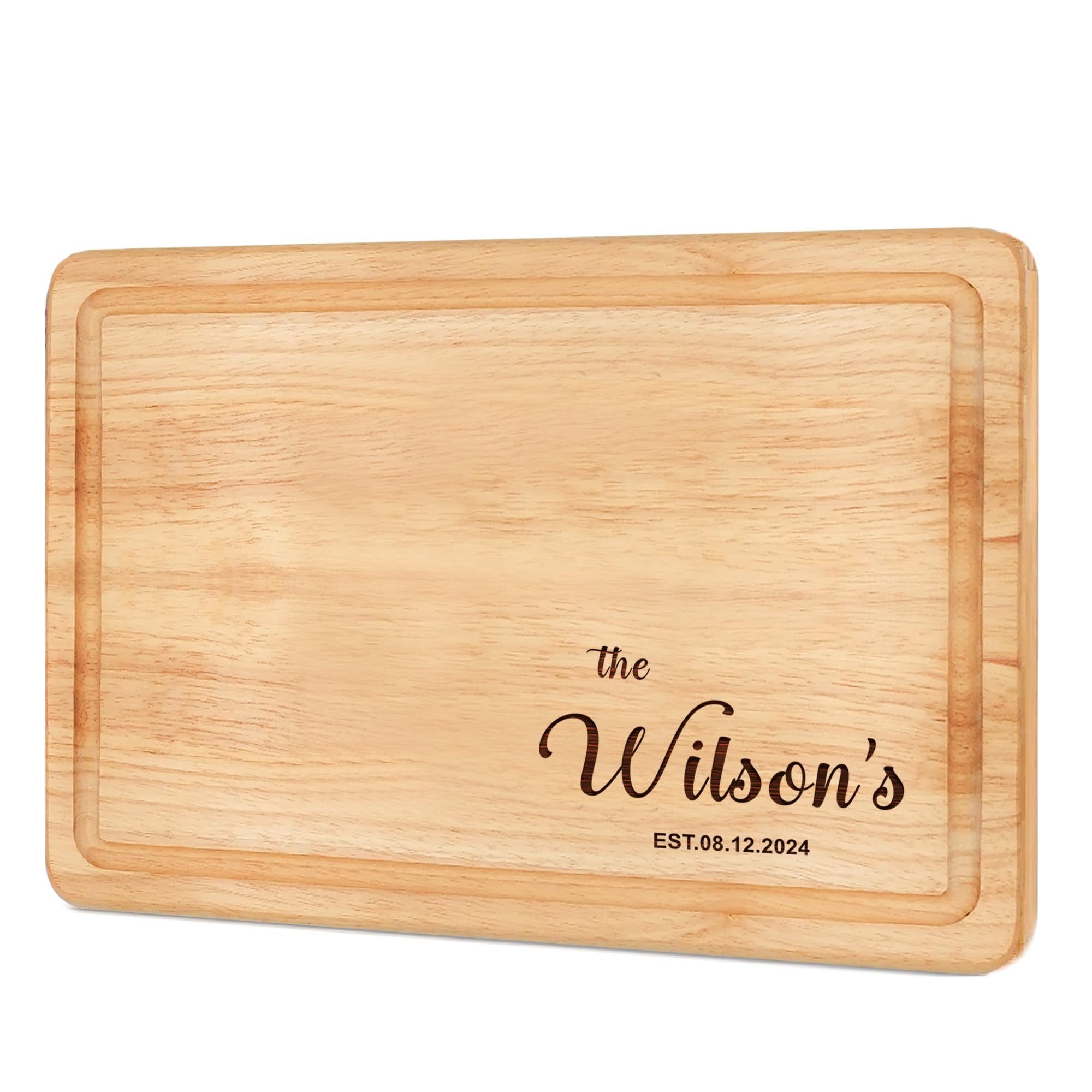 Personalised Chopping Board Engraved Cutting Board Cheese Board Anniversary Wedding Mr and Mrs Gifts Chopping Board Custom Anniversary Home Decor Gift for Couples & Families (30x20x1.2cm)