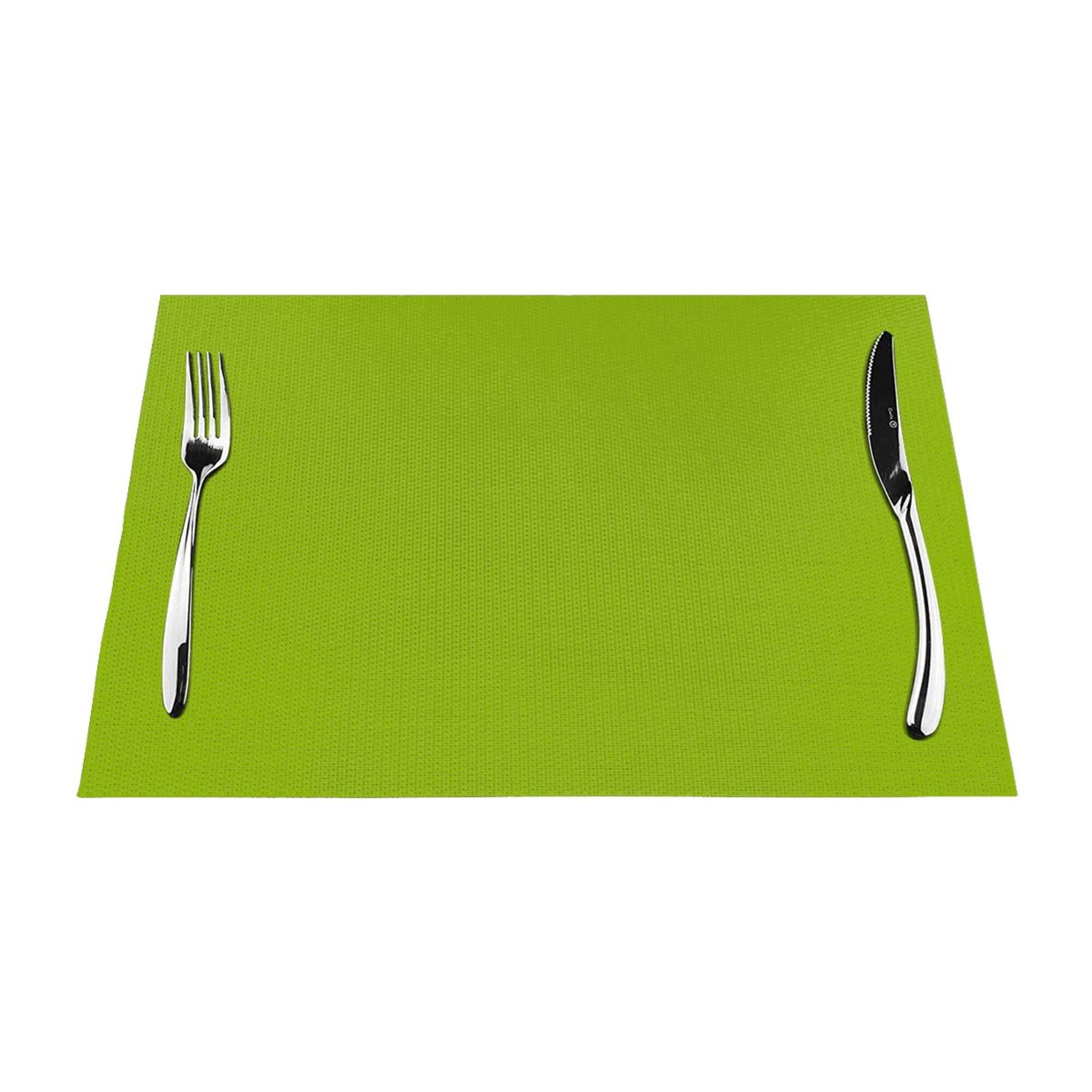 Placemats Set of 4, Lime Green Solid Color Table Mats Washable Placemats Decoration for Kitchen Dining Table