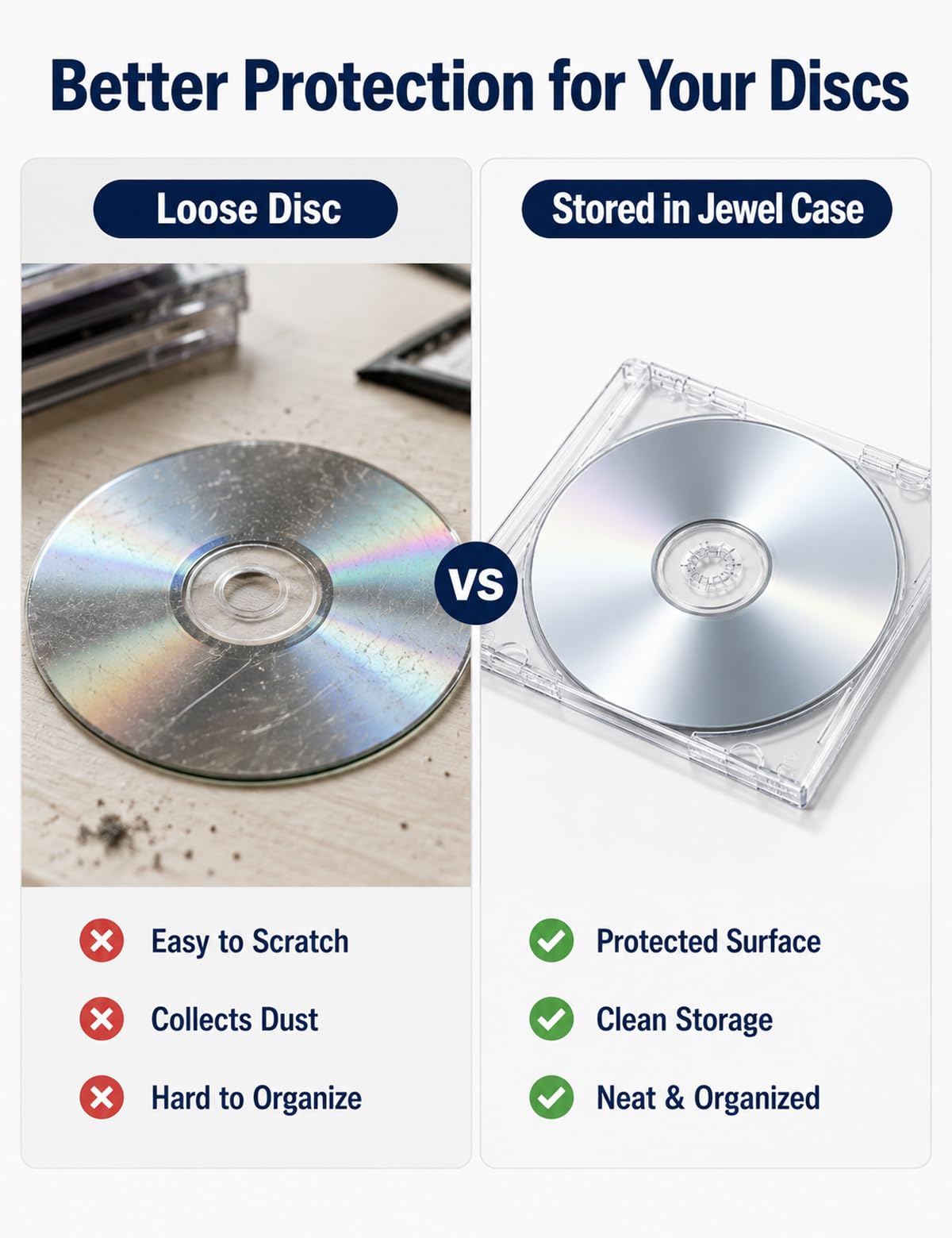 Confezione da 25 custodie vuote per CD da 10,4 mm, in plastica trasparente, per dischi singoli standard, custodie per protezione e sostituzione, custodie vuote per DVD con vassoio assemblato