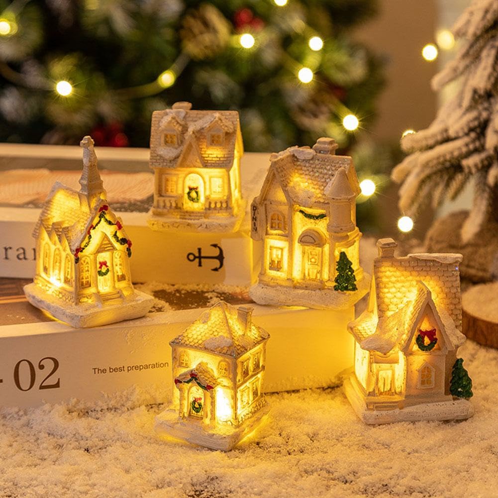 Amazon.co.jp: クリスマスビレッジセット 10個セット LEDライト
