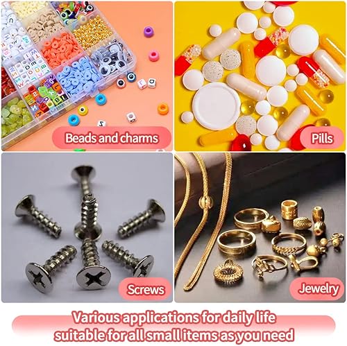 Miniatura 10 de IOOLEEM Caja organizadora de cuentas de plástico de 15 rejillas, caja de almacenamiento de contenedores, divisores para manualidades y manualidades