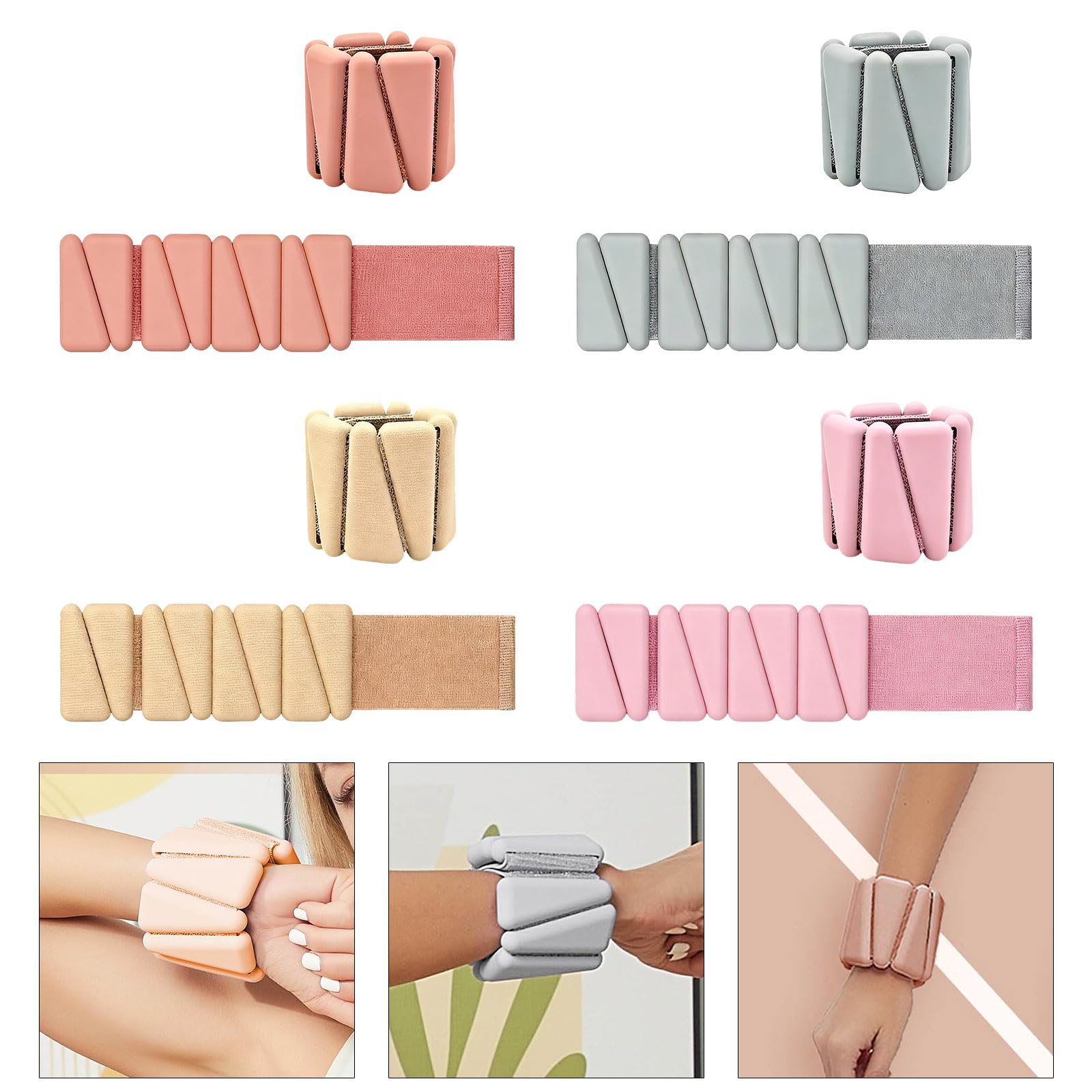 1 paio di pesi multiuso per caviglie e polsi con inserti regolabili, design elastico confortevole, ampia applicazione, pesi regolabili per il polso