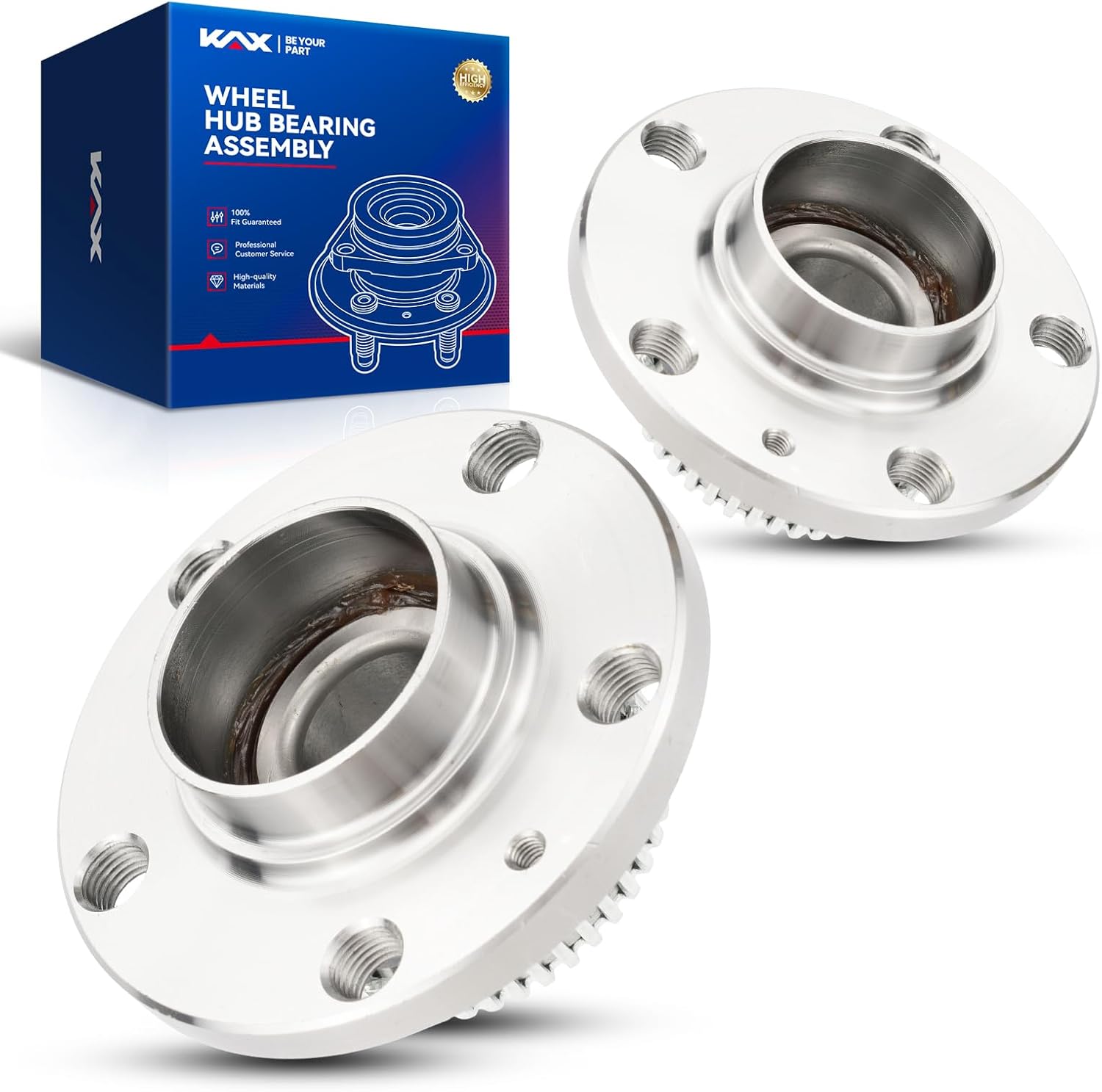 KAX 512012 Rear Wheel Bearing Hub Assembly Compatible with Volkswagen Beetle 1998-2010, Volkswagen Jetta 1999-2005, Volkswagen Golf 1998-2005, Audi TT Quattro 2000-2006 Wheel Hub Bearing 5 Lug