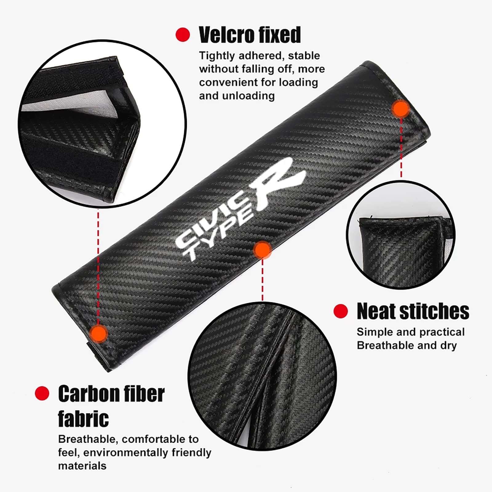 AMPTRV Rembourrage Ceinture Sécurité Pour Mustang,Fibre De Carbone