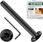 25Pcs 1/4 Flat Head Socket Head Screwss Assortment Kit 304 Stainless Steel Furniture Bolts Countersunk Connector Screws, 4 Size Black Oxide with Spanner