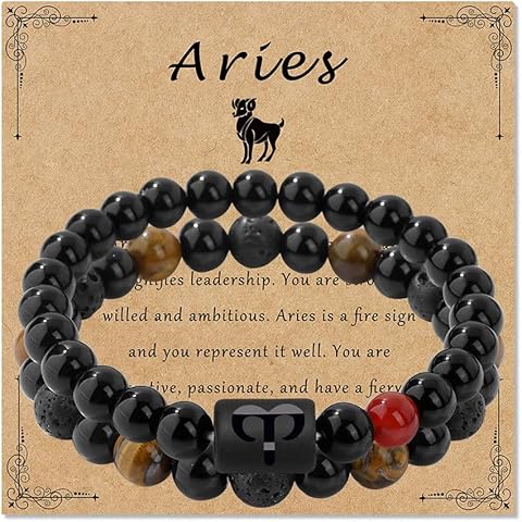 Zodiac Bracelet for Women Star Sign Natural Black Obsidian Bracelet Constellation H...