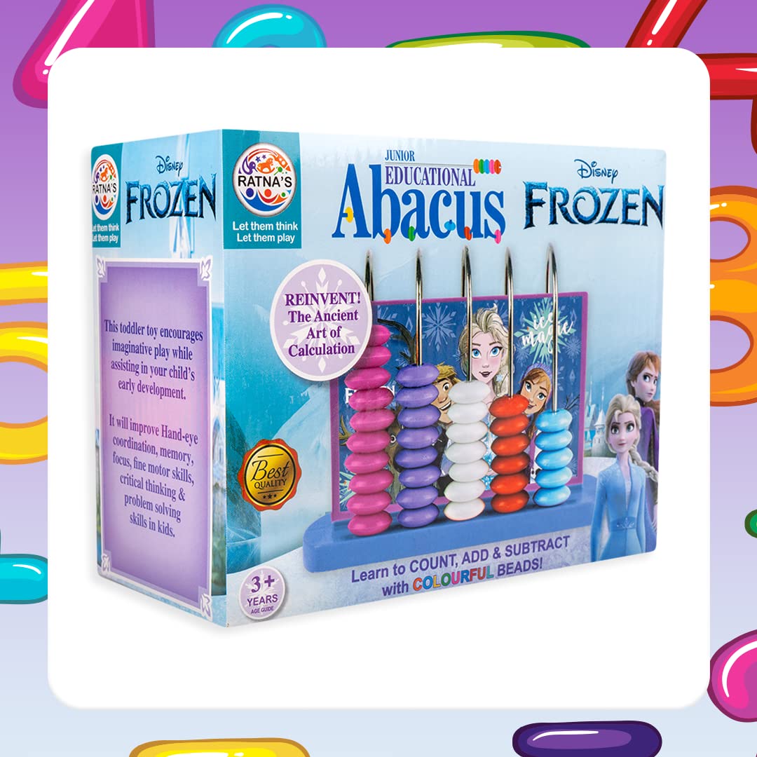 Ratnas Educational Abacus Junior Frozen for Counting Addition Subtraction | Maths Learning Early Educational Kit Toy for Kids 3+ Years (B09XXC3RVR) Amazon Price History, Amazon Price Tracker