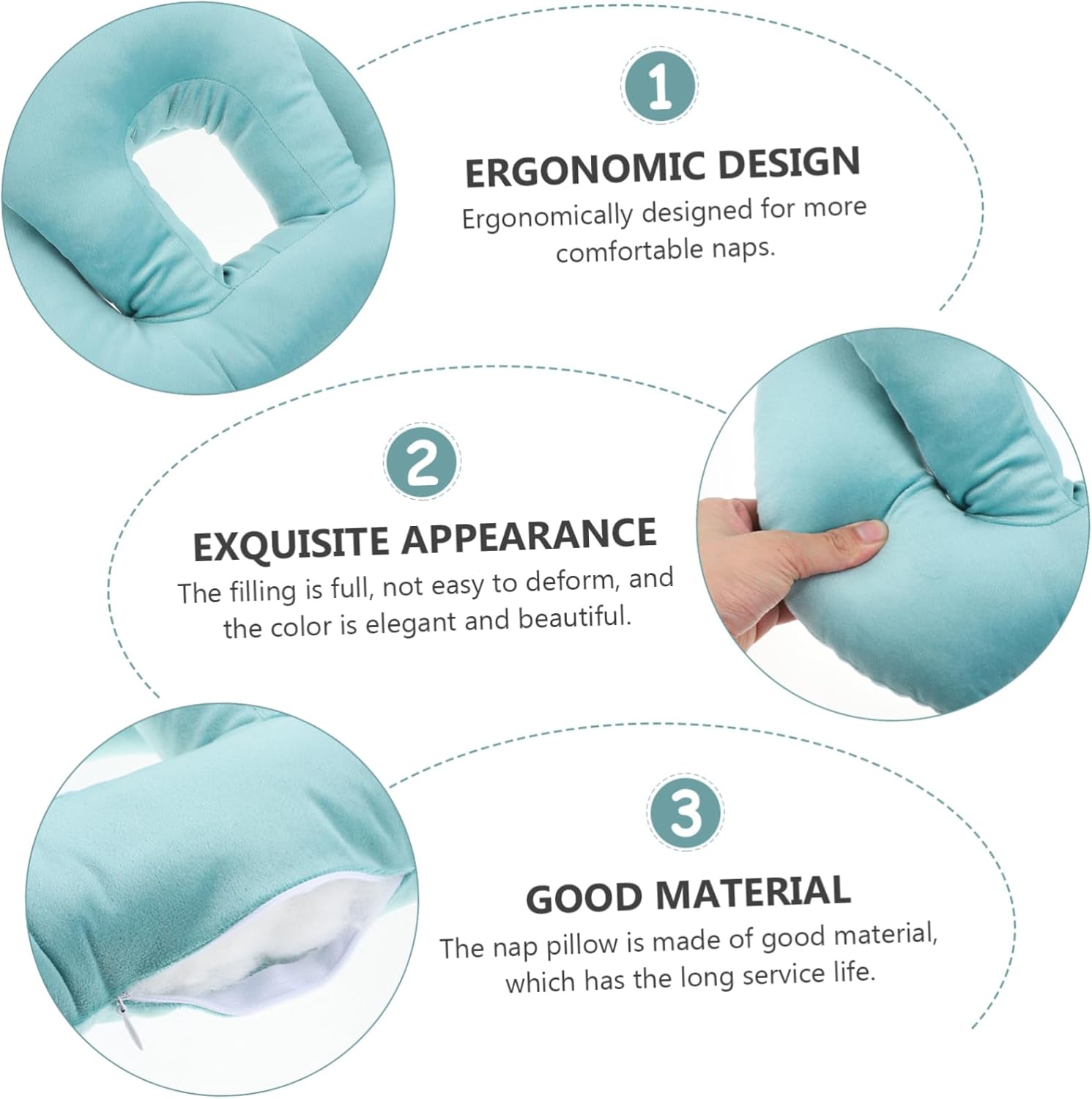 Ciieeo Memory Nap Pillow Face Down Pillow for Office for Students Lightweight Portable Ergonomic Design