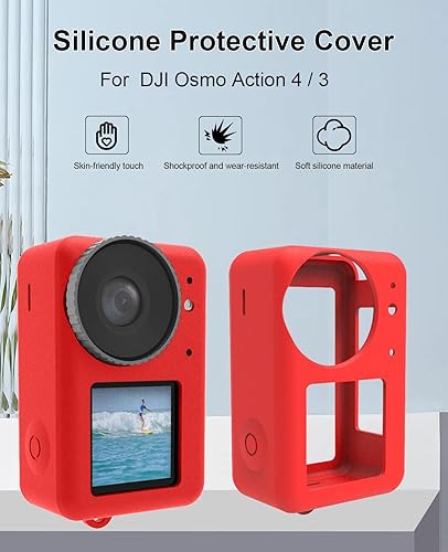 Miniatura 2 de PULUZ Funda protectora de silicona para DJI Osmo Action 5 Pro43 con tapa de lente, a prueba de polvo, delgada, duradera, ligera, de goma suave,
