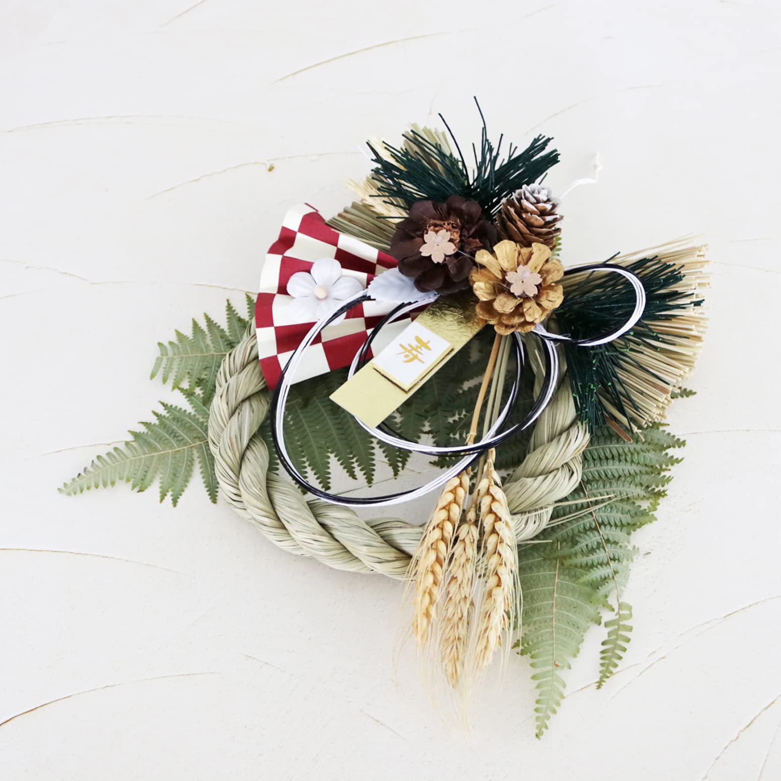 Amazon｜山一商店 正月飾り しめ飾り 和風ボタニカル 楓 K-705｜しめ縄