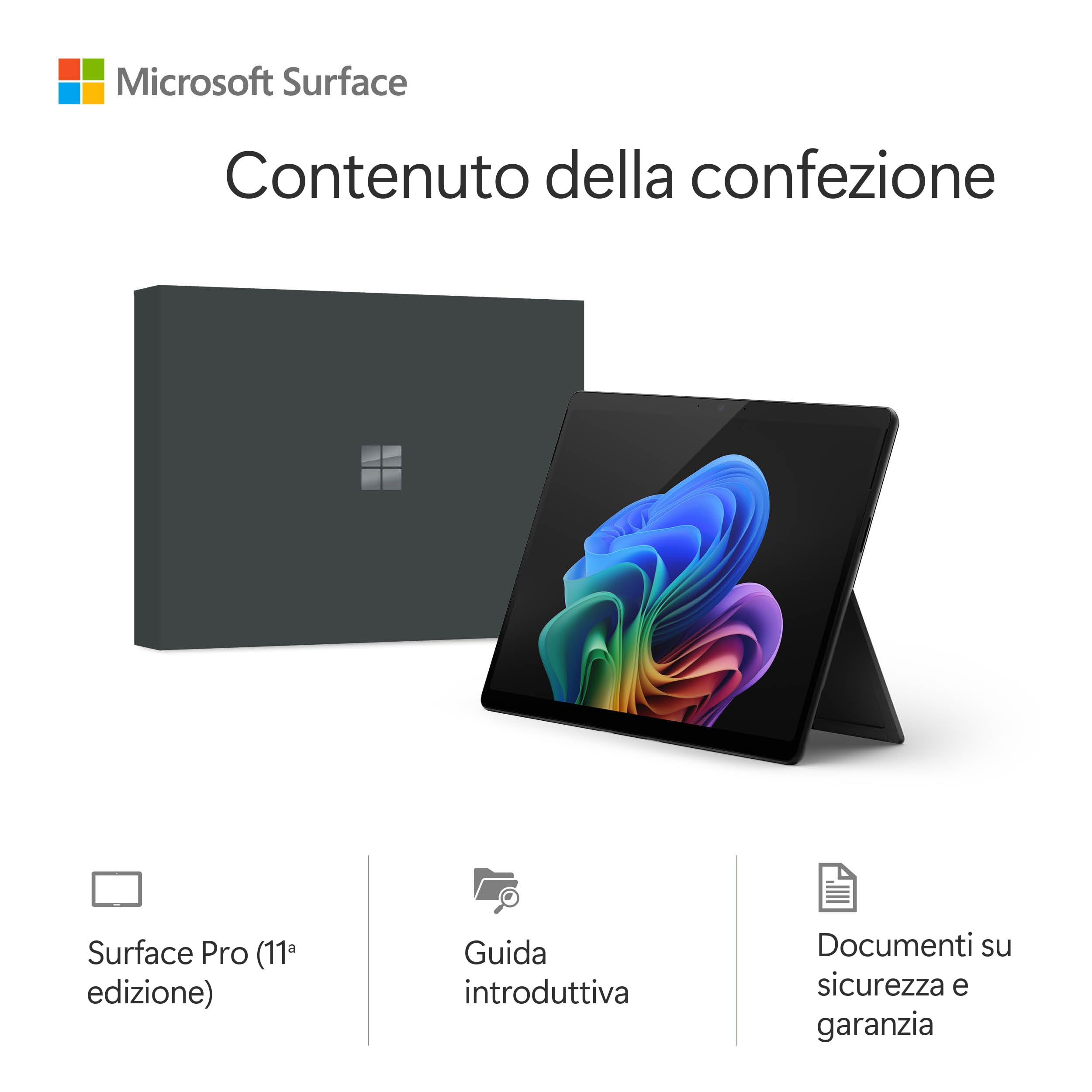 Microsoft Surface Pro (alimentatore non incluso) | Copilot+ PC | 13” OLED Touchscreen | Snapdragon X Elite | 16GB RAM | 512GB SSD | Ultimo modello 11esima edizione | Windows 11 Home | Nero