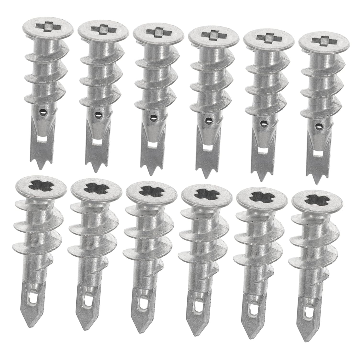 KICHOUSE Dry Wall Mount Anchors 100pcs Zinc Alloy Drywall Expansion Tube Wall Anchor Screws 13 * 41mm Bolts