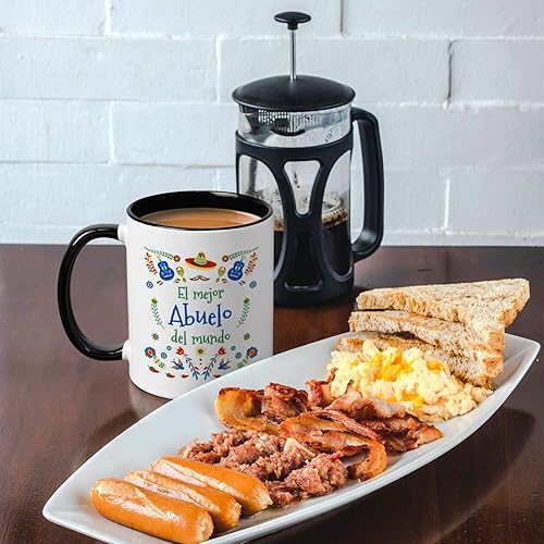Miniatura 4 de YHRJWN Regalos para abuelos, taza de café El Mejor Abuelo del Mundo, regalos de abuelo, regalo de cumpleaños de Navidad para abuelo de parte de los