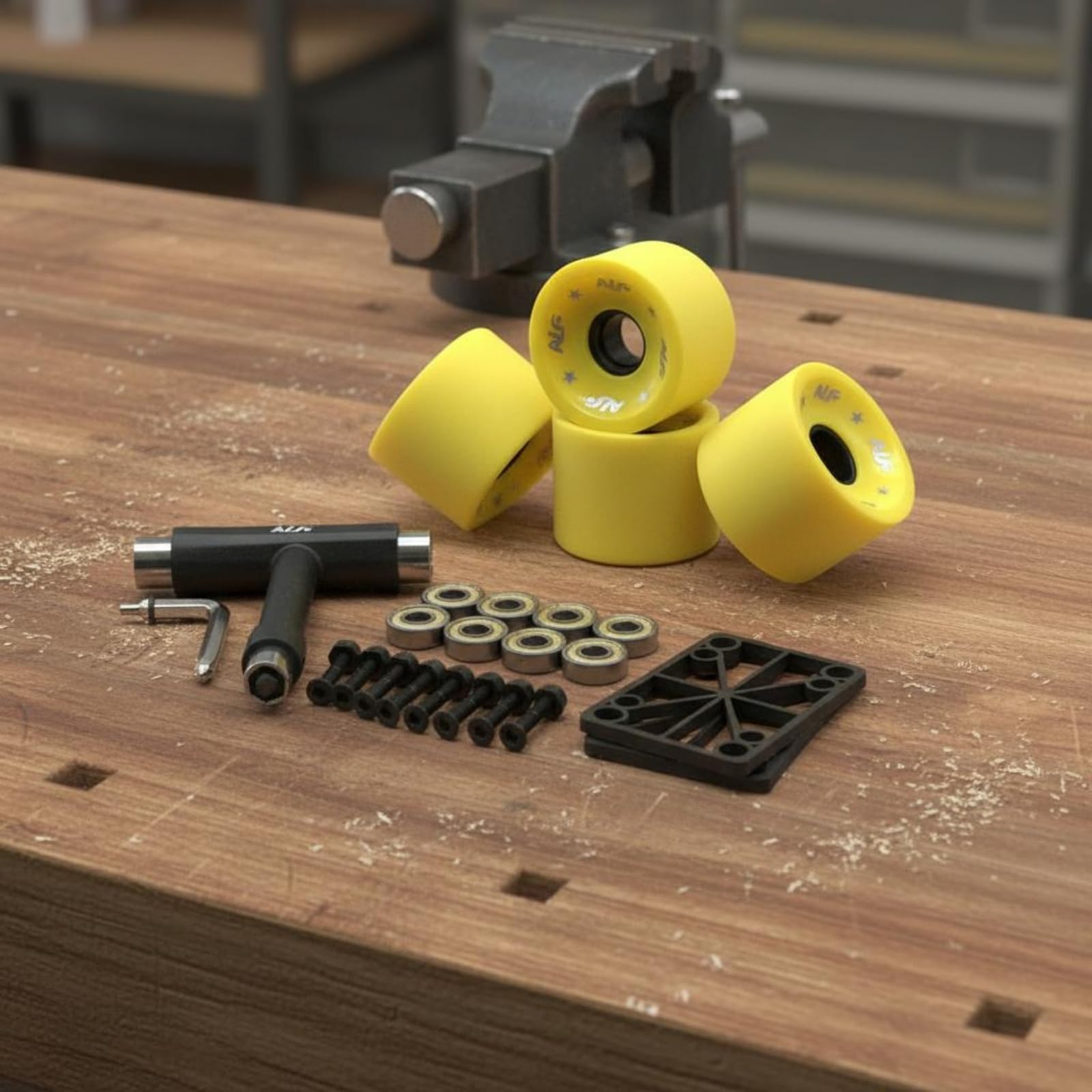 Gralara Ensemble Roues de Skateboard Longboard Roues Roulements Visserie Outils en Polyuréthane pour Glisse Régulière Grip Sûr Durabilité Prolongée Adapté au Surfskate Déplacement, Bleu Clair