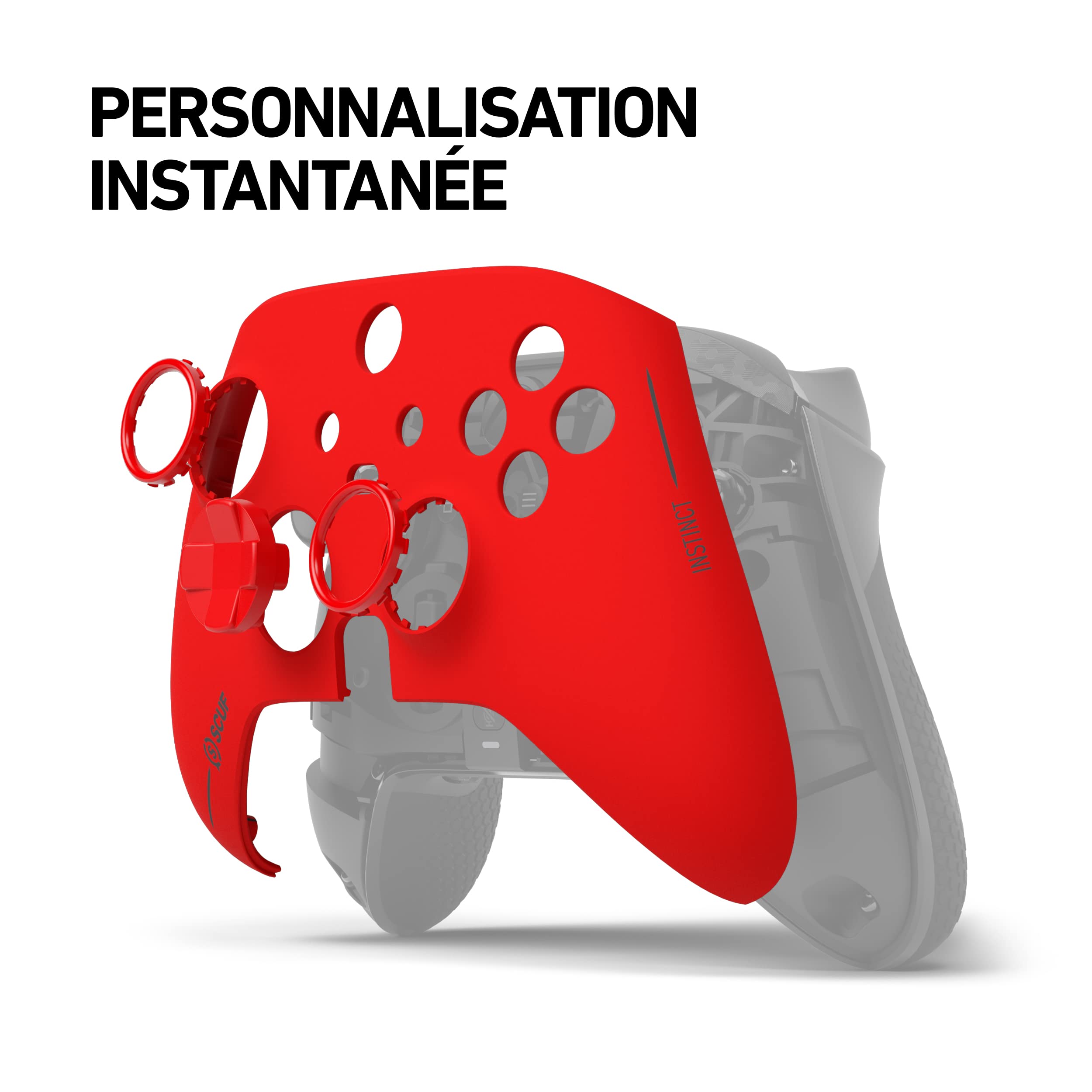 SCUF Coque Amovible Instinct pour Manette Xbox Series X, S et Xbox One - Rouge 504-722-001-009-NA