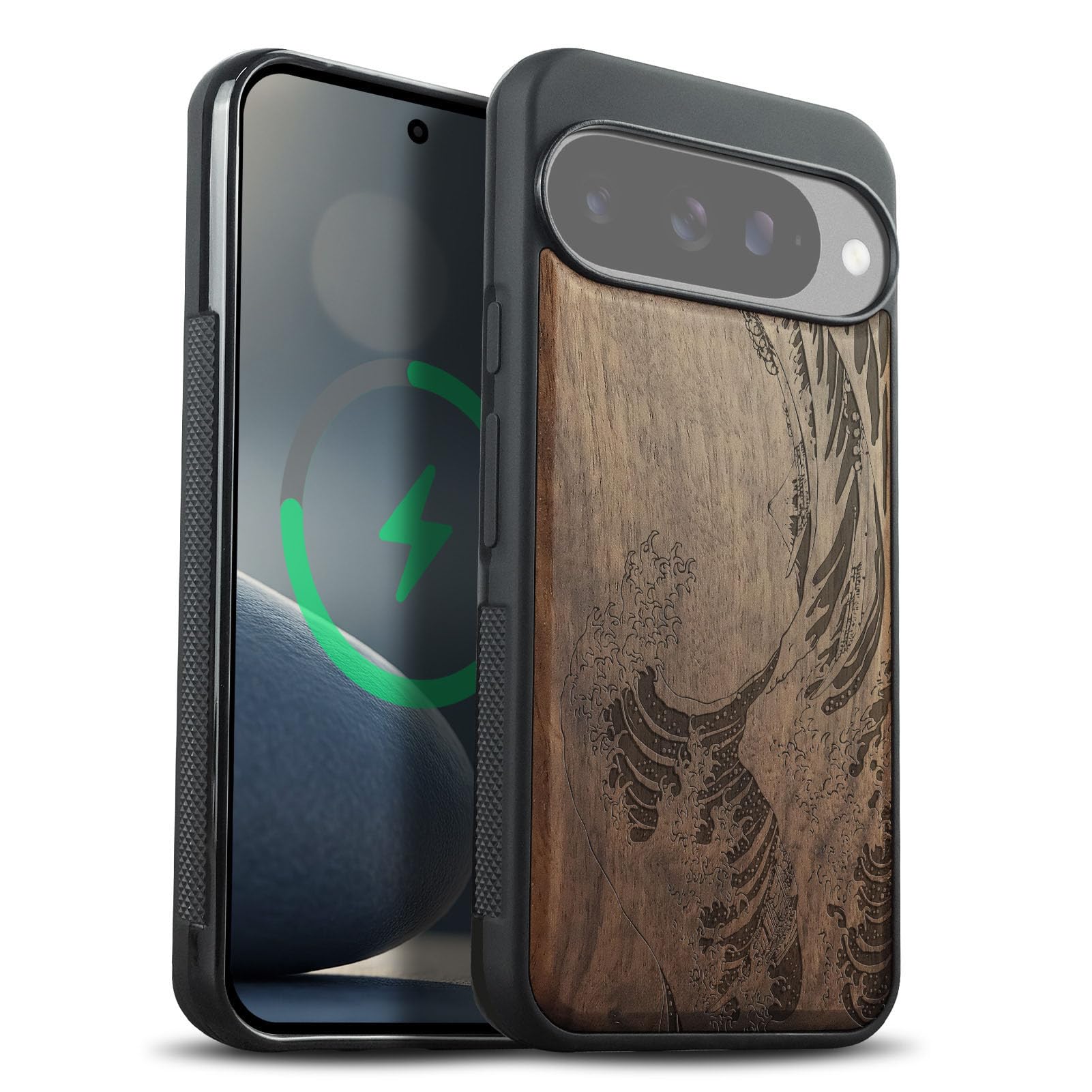 Carveit Custodia In Legno Compatibile MagSafe con Pixel 10a Custodia