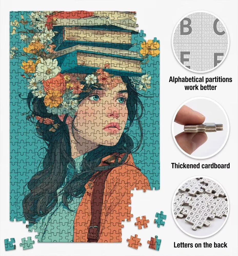 Książki dla kobiet, klasyczne puzzle 4000 elementów dla dorosłych BLQSBGA7-376 | Wyzwanie Zagadki, Gry Logiczne Cała Rodzina, Stres, Wystrój Domu Miłośnicy Puzzle