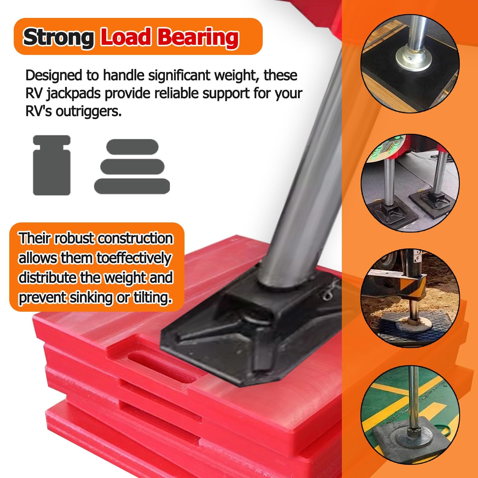 Snapklik.co : Drydiet 2 Pcs Rv Jack Blocks Pads Stabilizing Outrigger